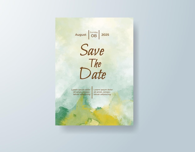 Invitación de boda con fondo de acuarela abstracta