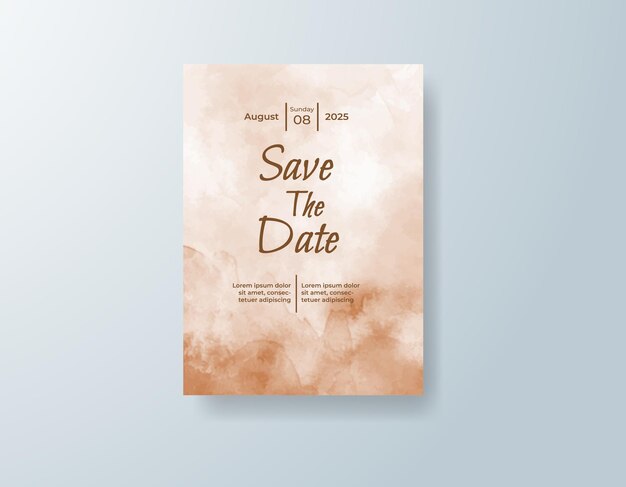Invitación de boda con fondo de acuarela abstracta