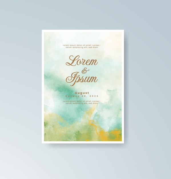 Invitación de boda con fondo de acuarela abstracta