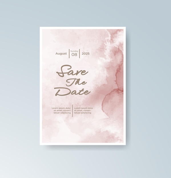 Invitación de boda con fondo de acuarela abstracta