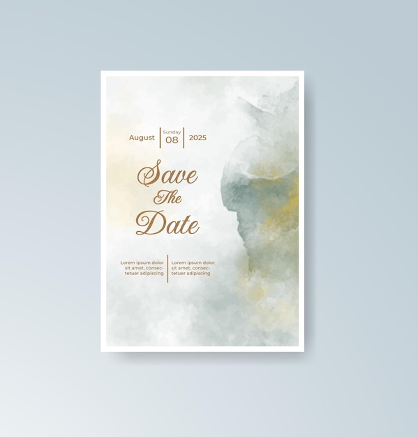 Invitación de boda con fondo de acuarela abstracta