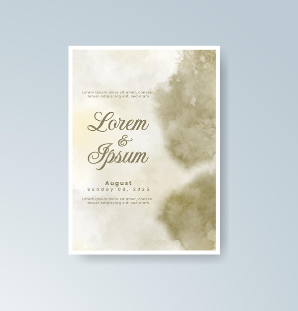 Invitación de boda con fondo de acuarela abstracta