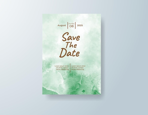 Invitación de boda con fondo de acuarela abstracta