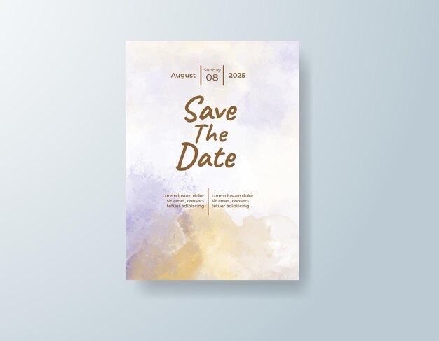 Invitación de boda con fondo de acuarela abstracta