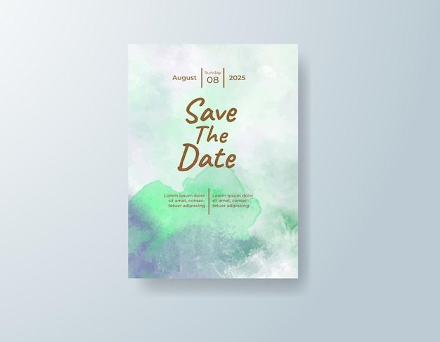 Invitación de boda con fondo de acuarela abstracta