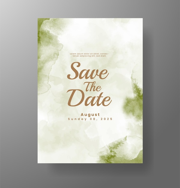 Invitación de boda con fondo de acuarela con salpicaduras abstractas