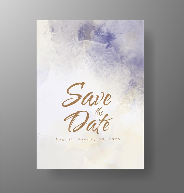 Invitación de boda con fondo de acuarela con salpicaduras abstractas