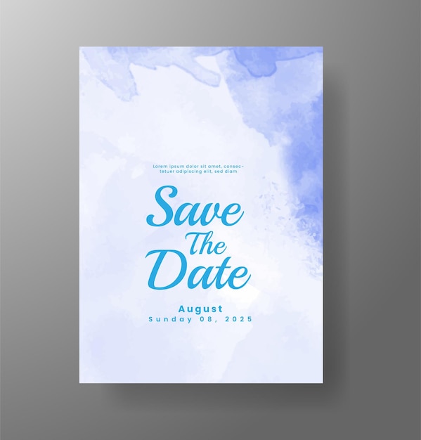 Invitación de boda con fondo de acuarela con salpicaduras abstractas