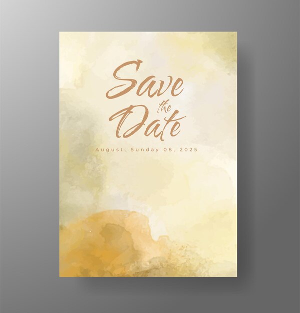 Invitación de boda con fondo de acuarela con salpicaduras abstractas