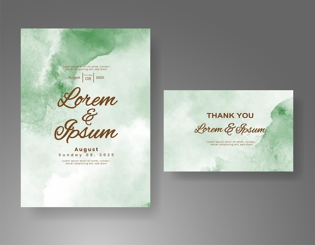 Invitación de boda con fondo de acuarela con salpicaduras abstractas
