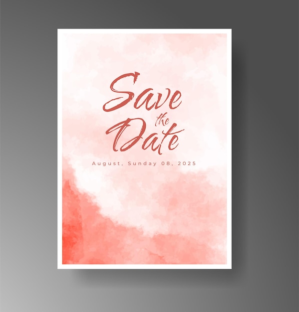 Invitación de boda con fondo de acuarela con salpicaduras abstractas
