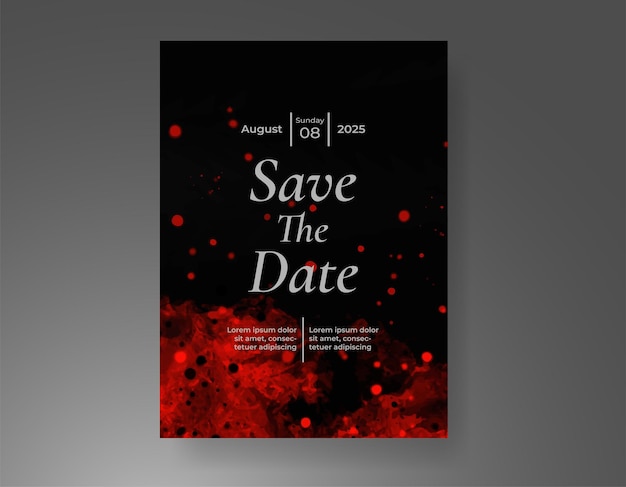 Invitación de boda con fondo de acuarela con salpicaduras abstractas