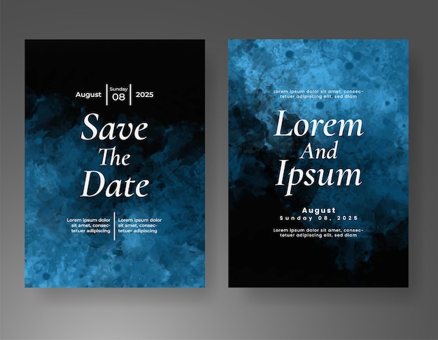 Invitación de boda con fondo de acuarela con salpicaduras abstractas