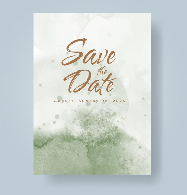 Invitación de boda con fondo de acuarela con salpicaduras abstractas