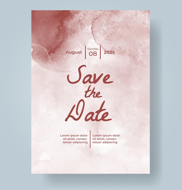 Invitación de boda con fondo de acuarela con salpicaduras abstractas
