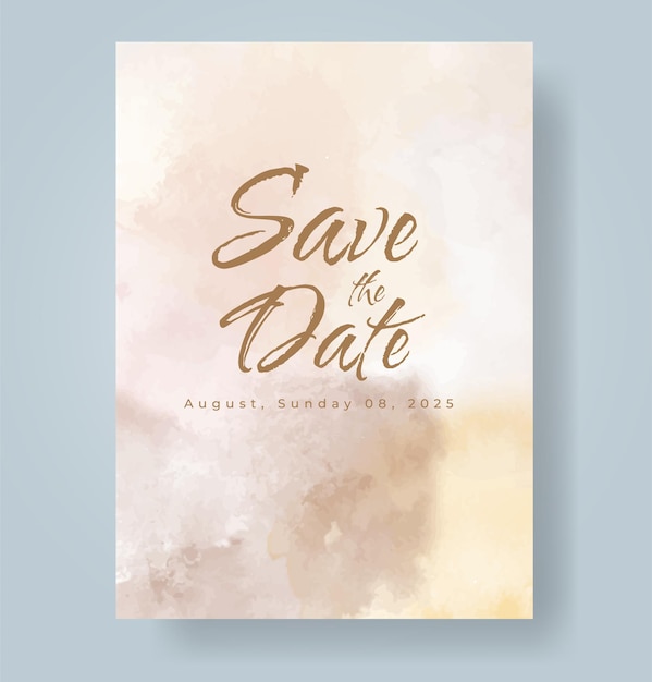 Invitación de boda con fondo de acuarela con salpicaduras abstractas