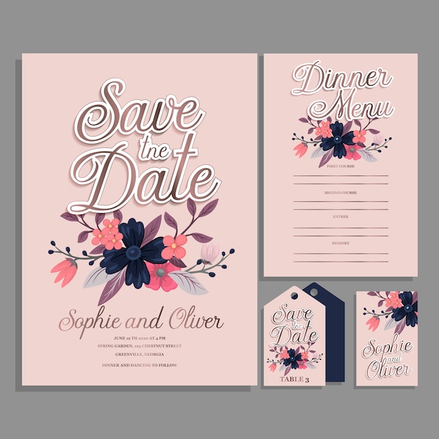 Invitación de boda geométrica abstracta