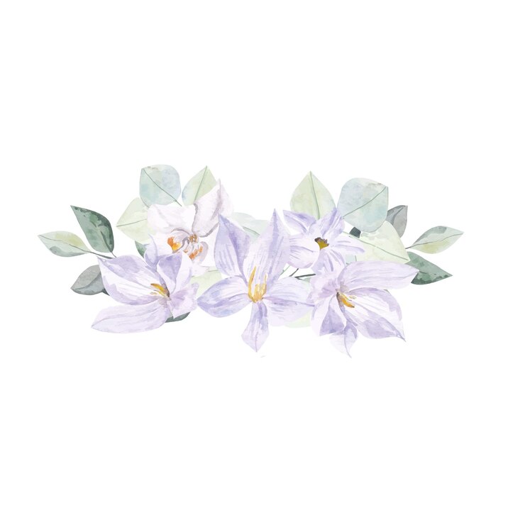 Invitación de boda de ilustración acuarela de ramo floral violeta con flor boho dibujada a mano, orquídea