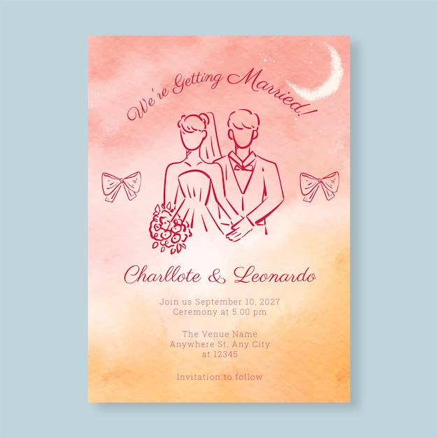 Invitación de boda de jardín caprichoso acuarela acentos florales para bodas inspiradas en la naturaleza