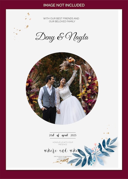 Invitación de boda de lujo con foto