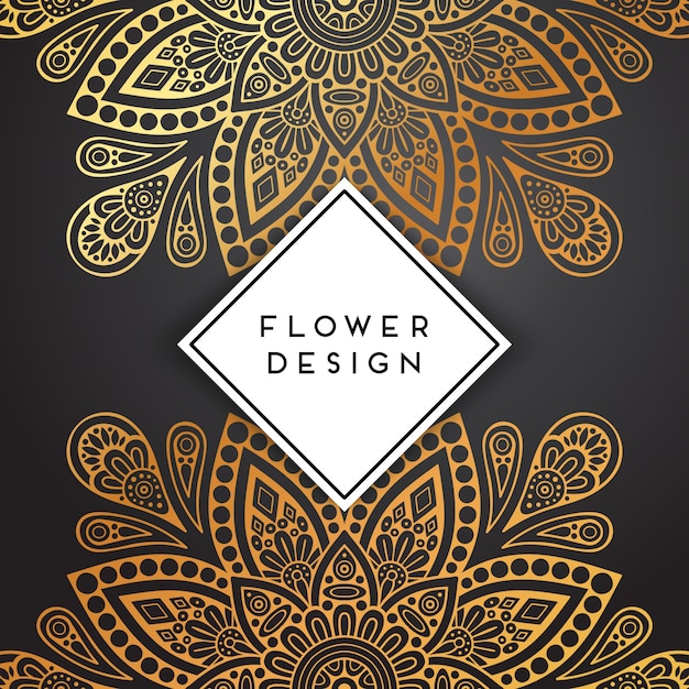 Invitación de boda de lujo vectorial con mandala