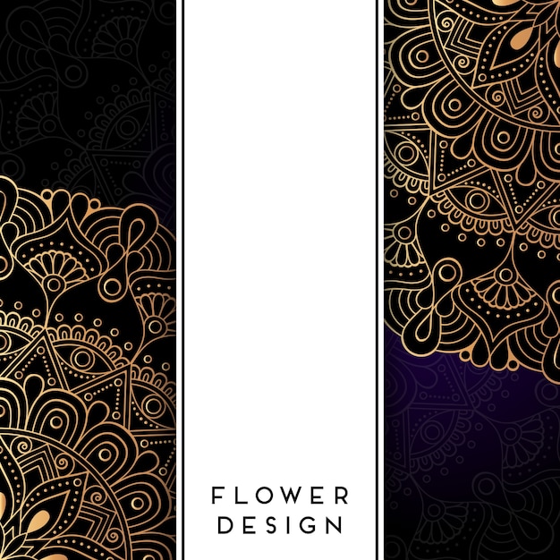 Invitación de boda de lujo vectorial con mandala