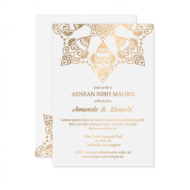 Invitación de boda de lujo