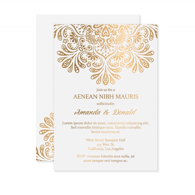 Invitación de boda de lujo