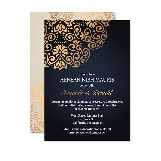 Invitación de boda de lujo