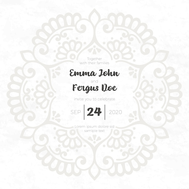 invitación de boda con mandala