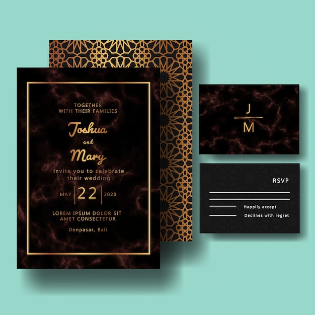 Invitación de boda de mármol