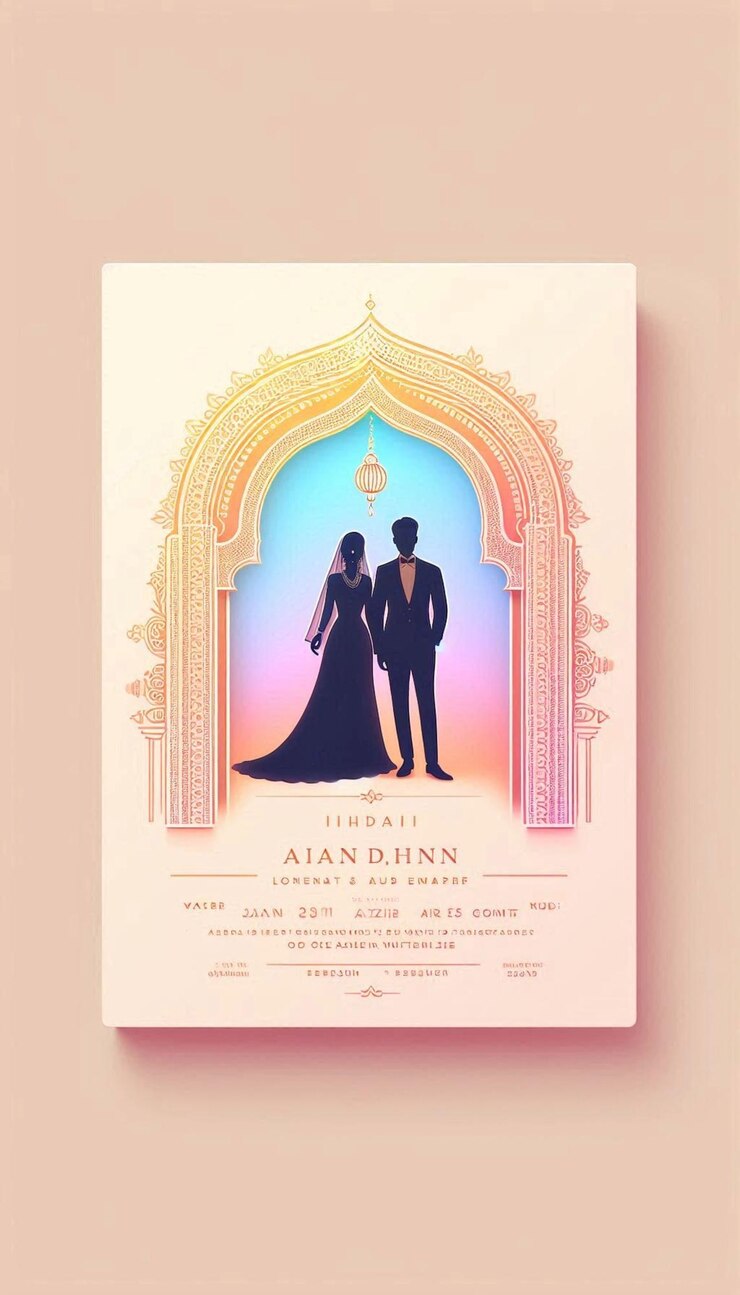 una invitación de boda para la novia y el novio