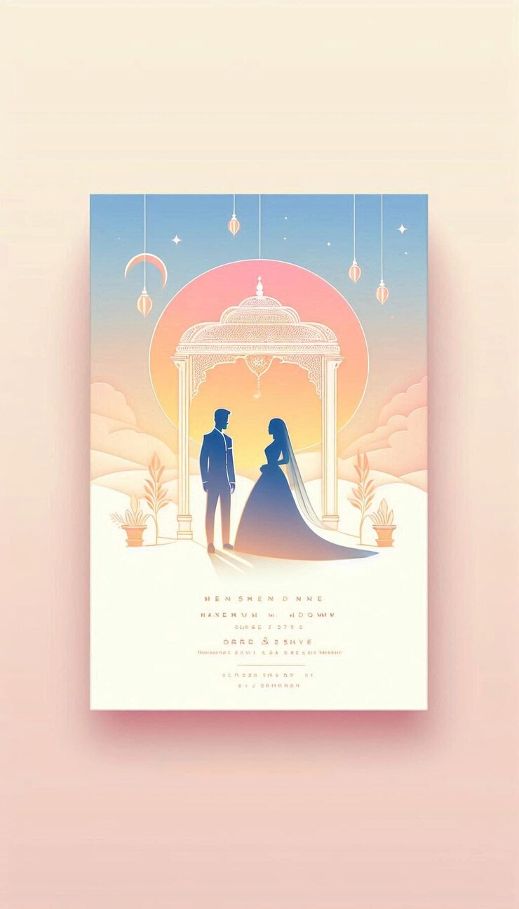una invitación de boda para la novia y el novio