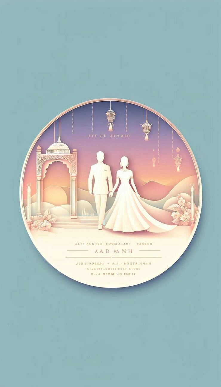 una invitación de boda para la novia y el novio
