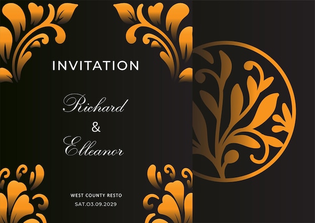 Invitación de boda ornamental elegante