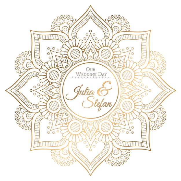 Vector invitación de boda ornamental de mandala