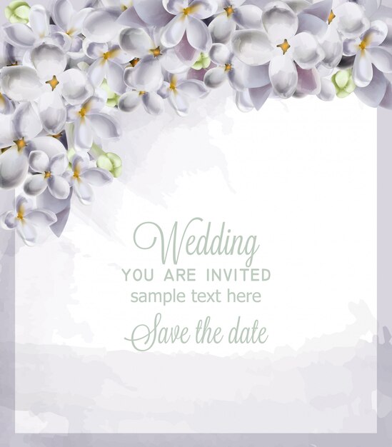 Invitación de boda primavera hortensia flores