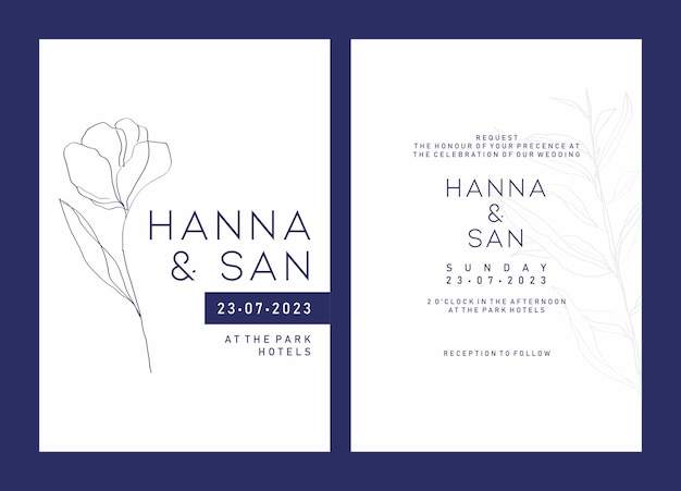 Invitación de boda sencilla y minimalista.