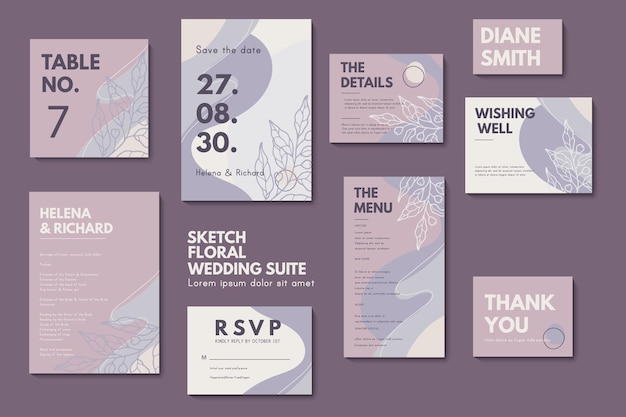 Invitación de boda tarjeta de agradecimiento guardar las tarjetas de fecha conjunto de bodas tarjeta RSVP