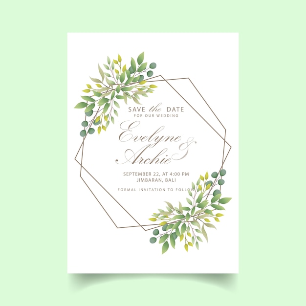 invitación de la boda del verdor