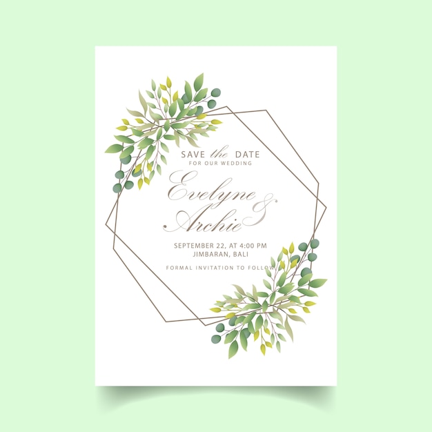 Invitación de la boda del verdor