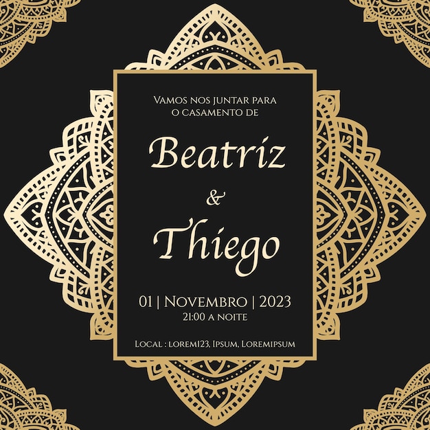 invitación de boda vintage de lujo adornado