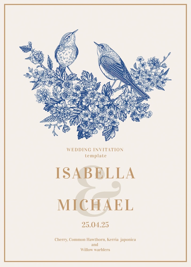 Vector invitación de boda vintage