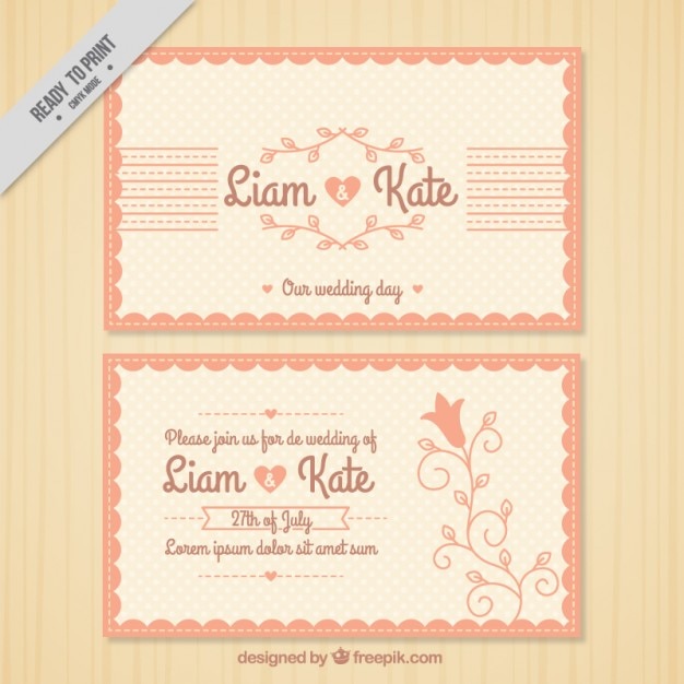 Vector invitación de boda vintage