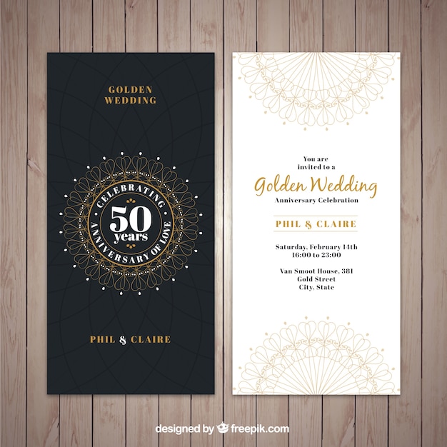 Invitación de bodas de oro clásica