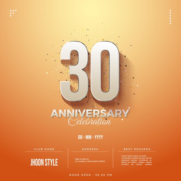 Invitación de celebración del 30 aniversario de fondo