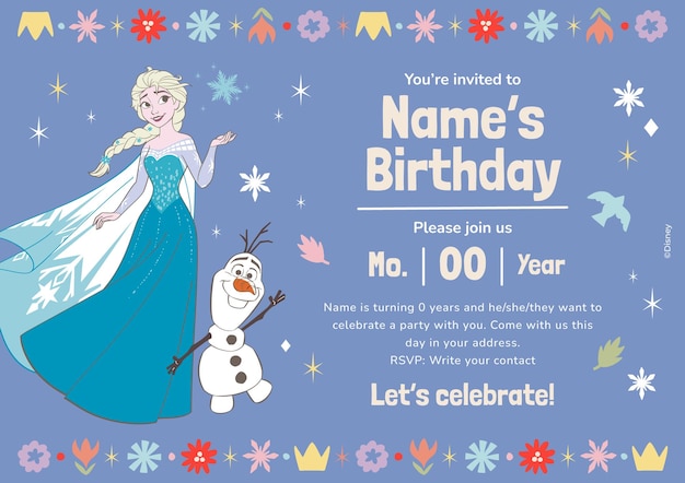 La invitación congelada de Elsa y Olaf