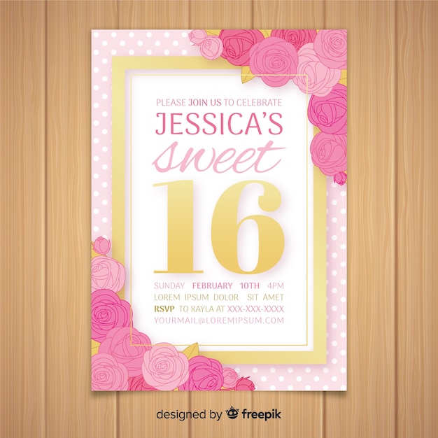 Invitación de cumpleaños dulce dieciséis