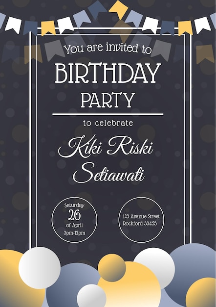 Invitación de cumpleaños de estilo moderno y elegante Diseño editable