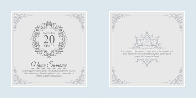 Invitación elegante del cumpleaños del estilo del modelo del ornamento